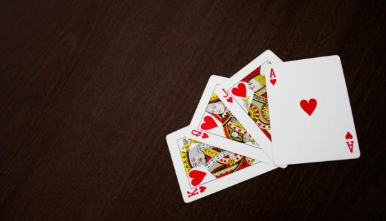 ace king jack and king of hearts playing cards